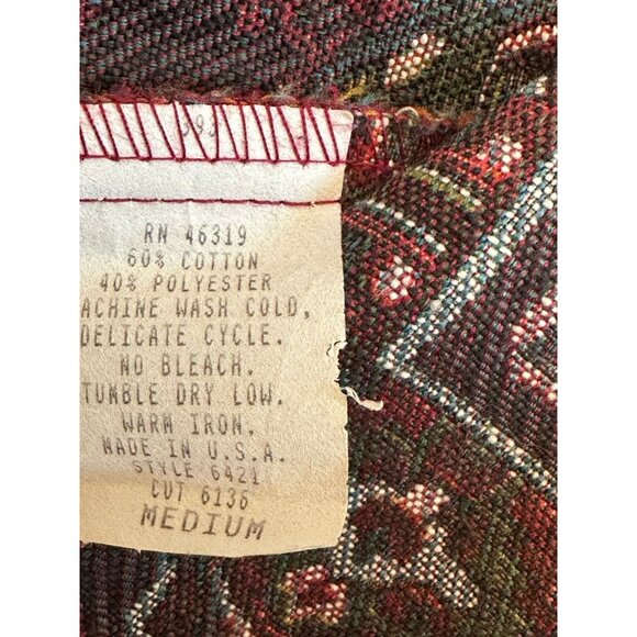 Gotcha Covered VTG Tapestry Vest Womens Sz Medium Kilim Western Whimsy 90s USA - Picture 5 of 8